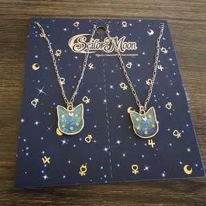 Sailor Moon Cat Bestie Necklaces Set Of 1 BFF Galaxy Sparkle NEW Luna Artemis